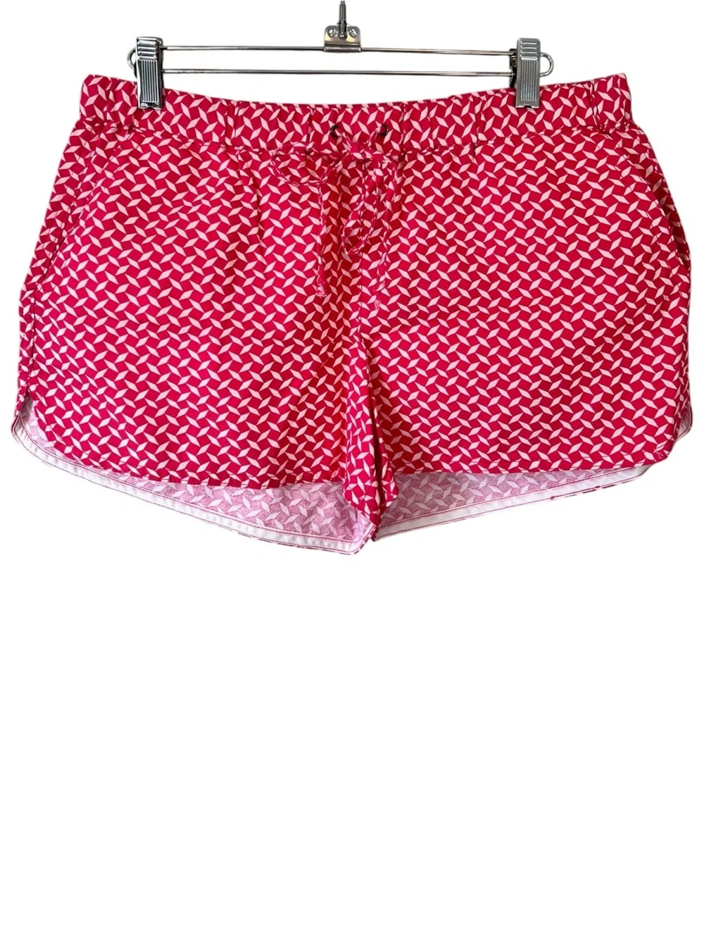 J. Crew Pink Geometric Print Linen Shorts